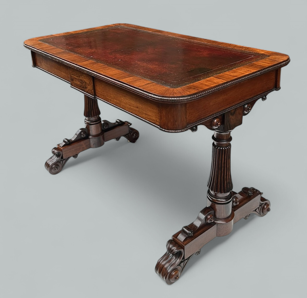 719. Antique English Regency Rosewood Library Table Writing Desk Gillows Lancaster - Image 3