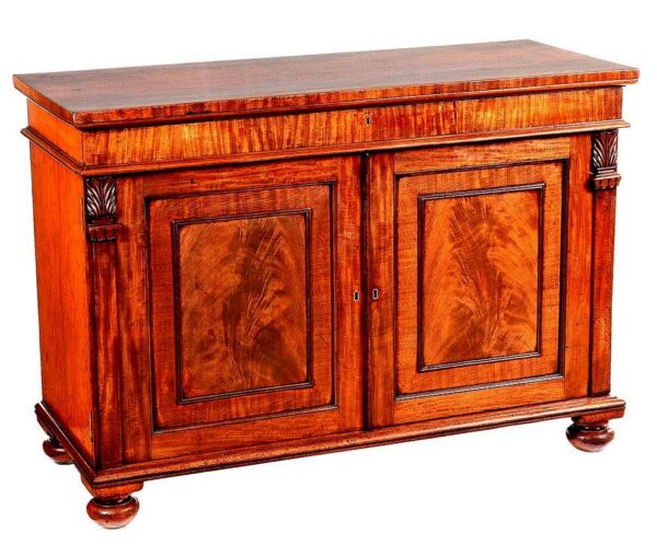 360. Flame Mahogany Twin Door Sidecabinet 19th Century