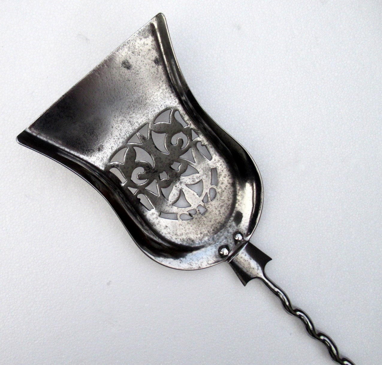 117. Set English Georgian Regency Burnished Steel Gold Plated Fire Tools Irons 18Ct - Image 8