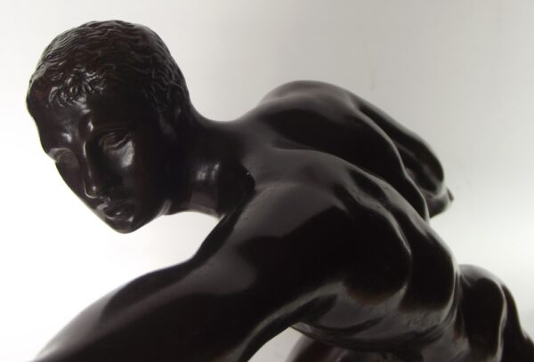 958. Borghese Gladiator Bronze Nude Male 19th Century