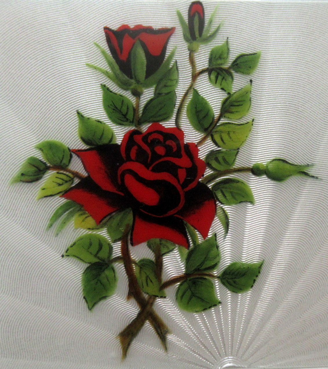 968. Antique Vintage Mid Century Sterling Silver Gilt Enameled Guilloche Card Case - Image 4