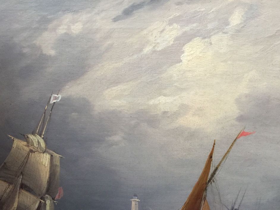 596. Frederick Calvert Irish 1815-1844 Fine Marine Oil Painting Shipping off Ramsgate - Image 3