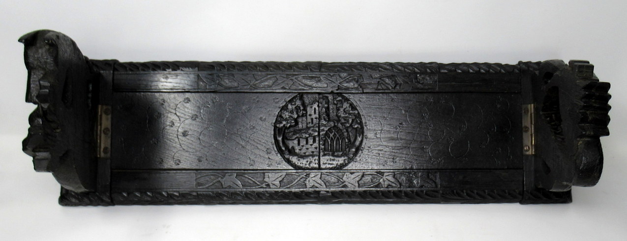 678. Rare Irish Carved Bog Oak Book Slide Attrib. To Cornelius Goggin Dublin Ireland 19Ct - Image 7