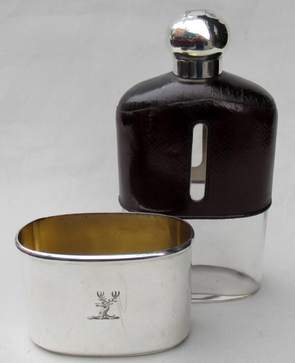 793. Two Piece Silver Hip Flask Charles Asprey London 1885