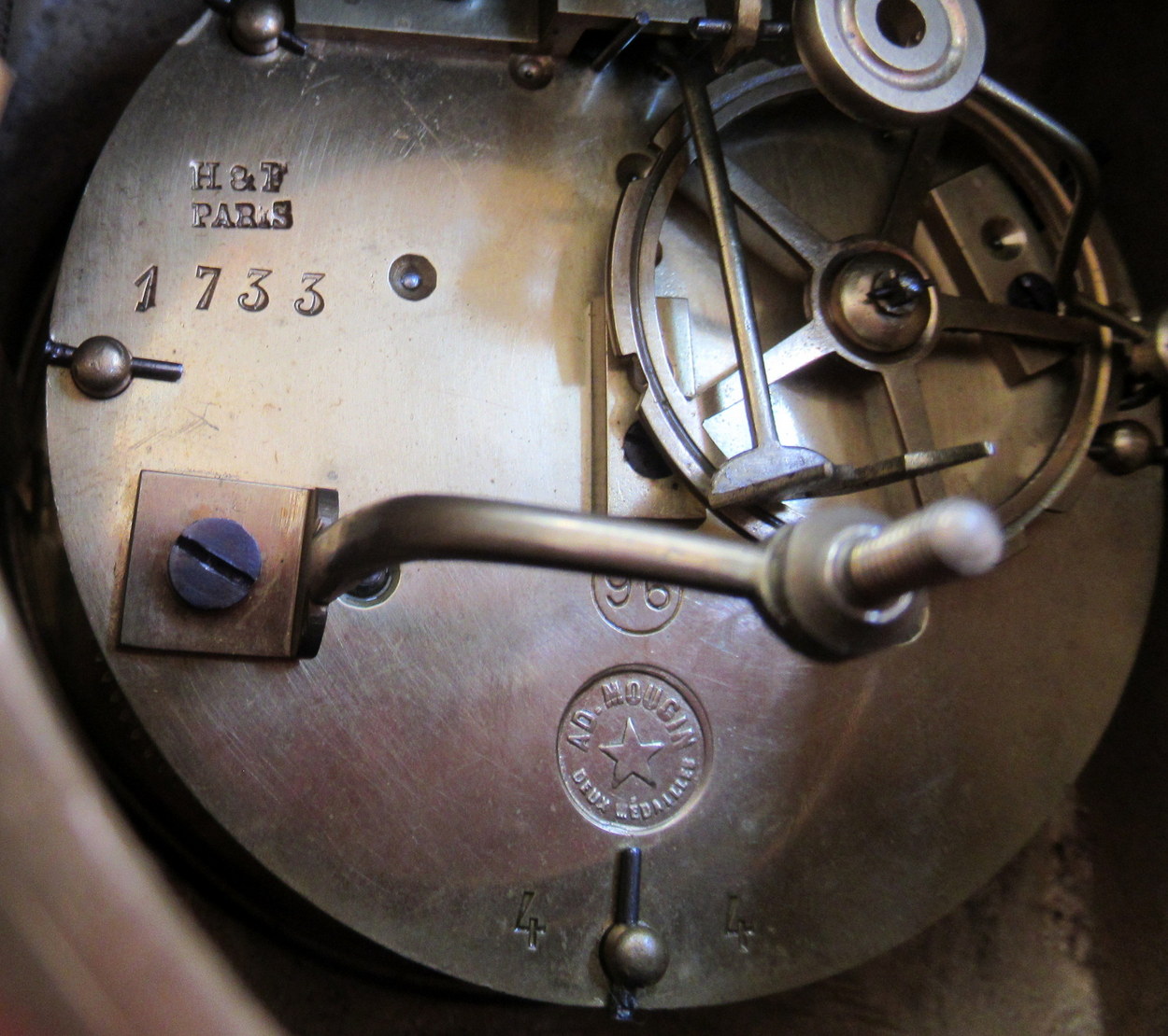 837. Fine French Ormolu Mantle Clock A D Mougin late 19thCt - Image 6