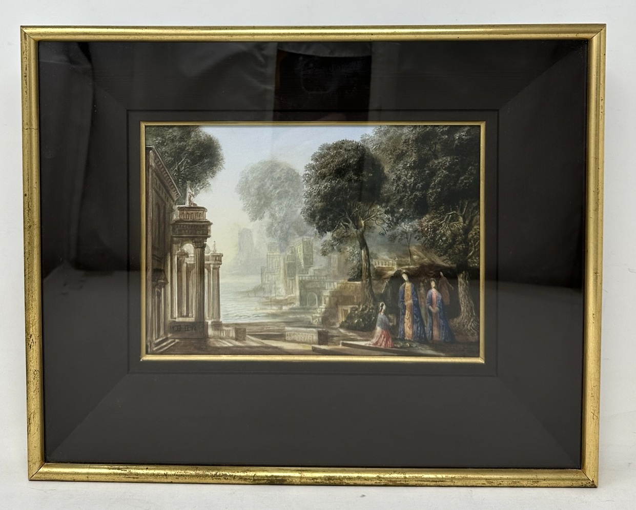 843. Antique Continental Italianate Framed Watercolour on Board possibly Venice Italy - Image 8