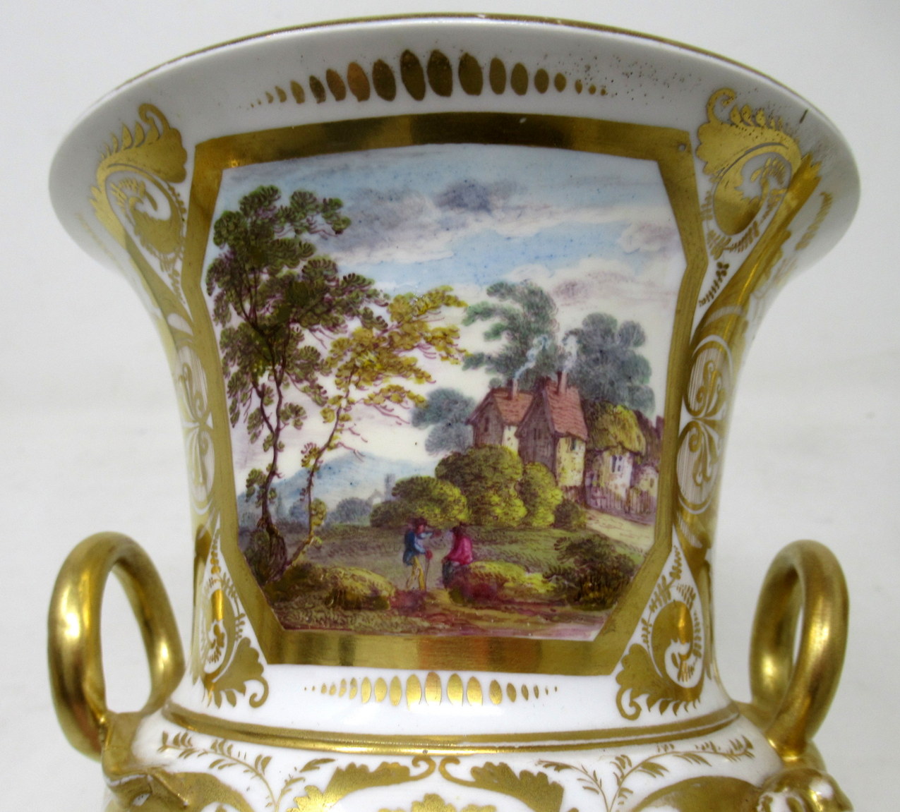 362. Pair Regency Crown Derby Campana Porcelain Urns Vases Garniture Robert Brewer - Image 8