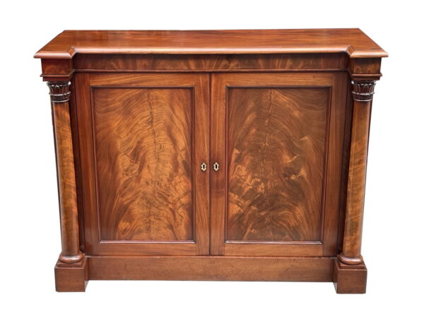 090. Antique Irish Mahogany Side Cabinet Chiffonier Mac Williams Gibton Georgian 19Ct
