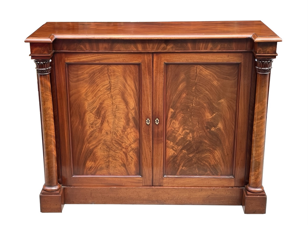 090. Antique Irish Mahogany Side Cabinet Chiffonier Mac Williams Gibton Georgian 19Ct