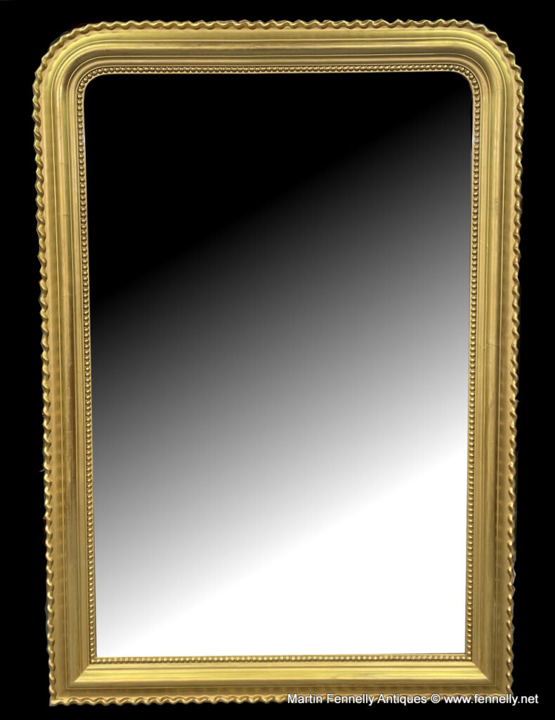 530. Antique Victorian French Giltwood Overmantel Mirror 19th Century