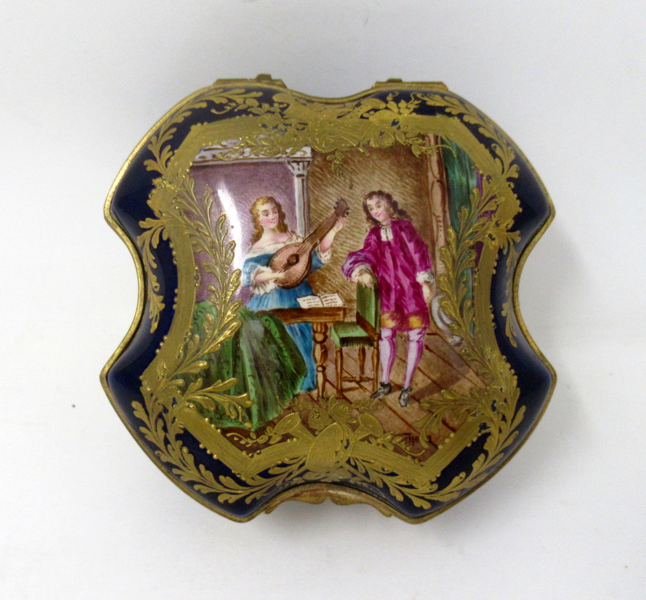 558. French Sevres Porcelain Hand Painted Jewellery Casket Ormolu Mounts 19th Century - Image 5