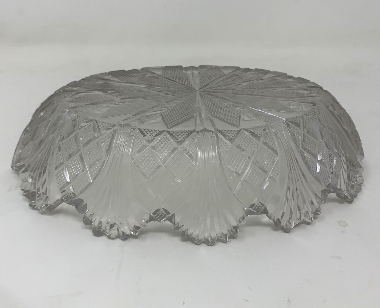 589. Antique Irish Tipperary Waterford Glass Cut Crystal Bowl Georgian Centerpiece - Image 6
