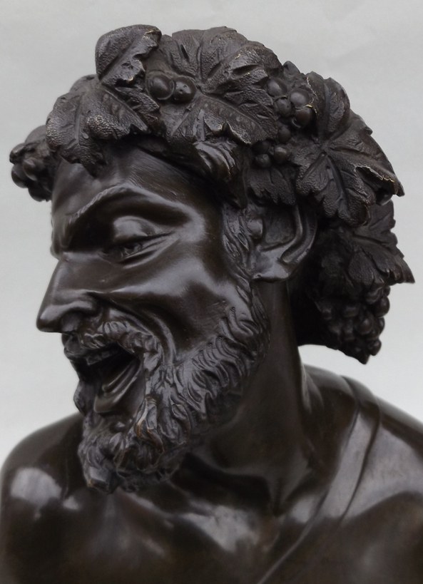 736. Grand Tour Classical Bronze Bacchus by Clodion Sienna Marble early 19Ct - Image 6