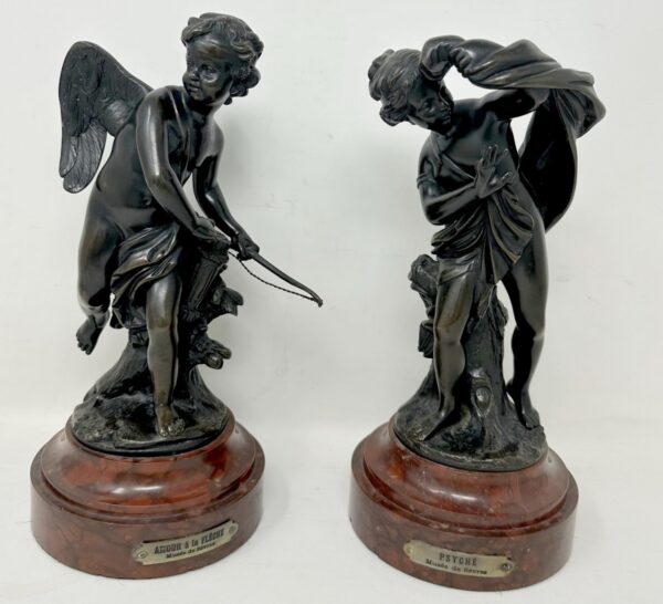 562. Antique Grand Tour French Sevres Bronze Sculpture Male Female Figures Group 19Ct