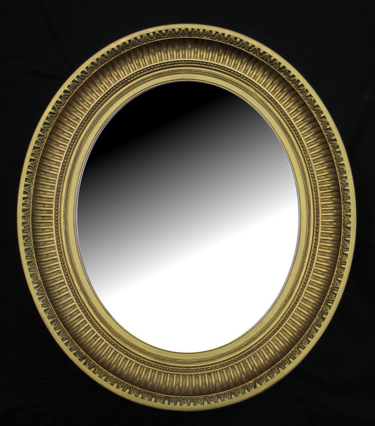 331. Fine Pair Oval Giltwood Regency Style Wall Mirrors - Image 2