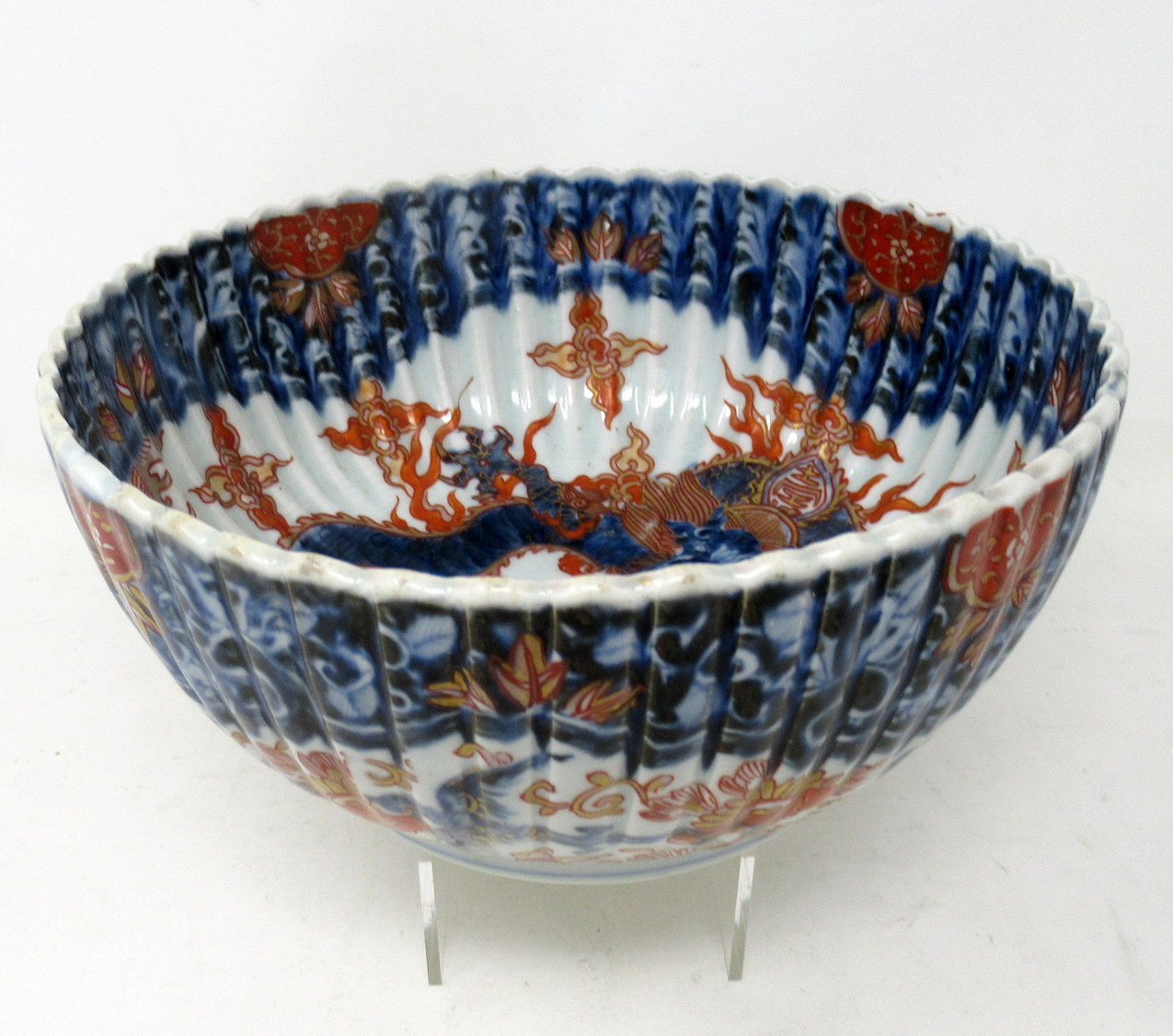 940. Antique Japanese Imari Porcelain Bowl Centerpiece Fukazawa Koransha Meiji Period - Image 6