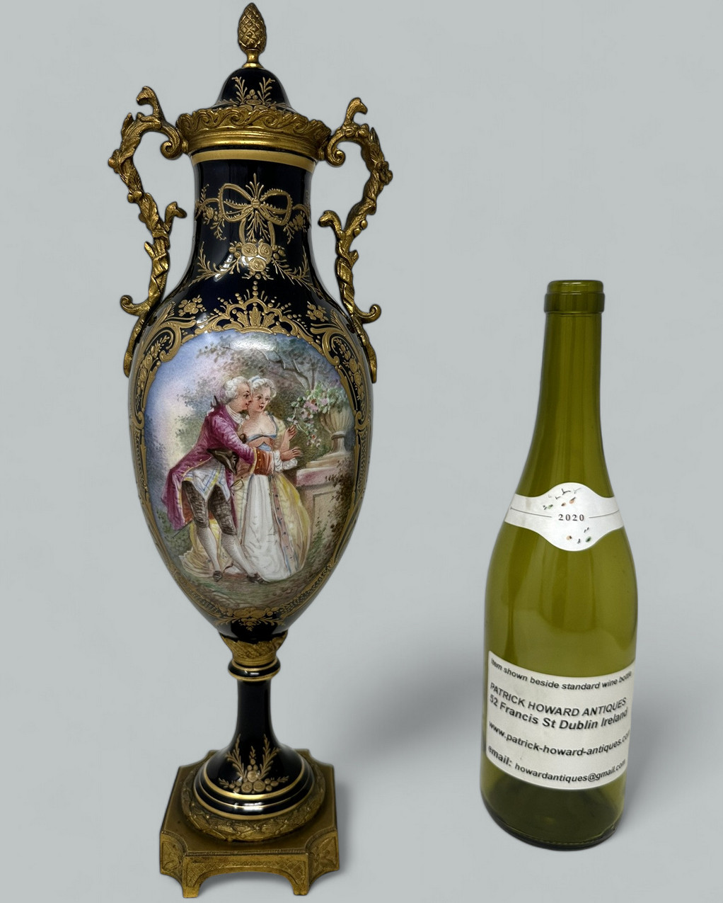 570. Antique French Sèvres Porcelain Ormolu Gilt Bronze Dore Urn Vase Centerpiece - Image 11