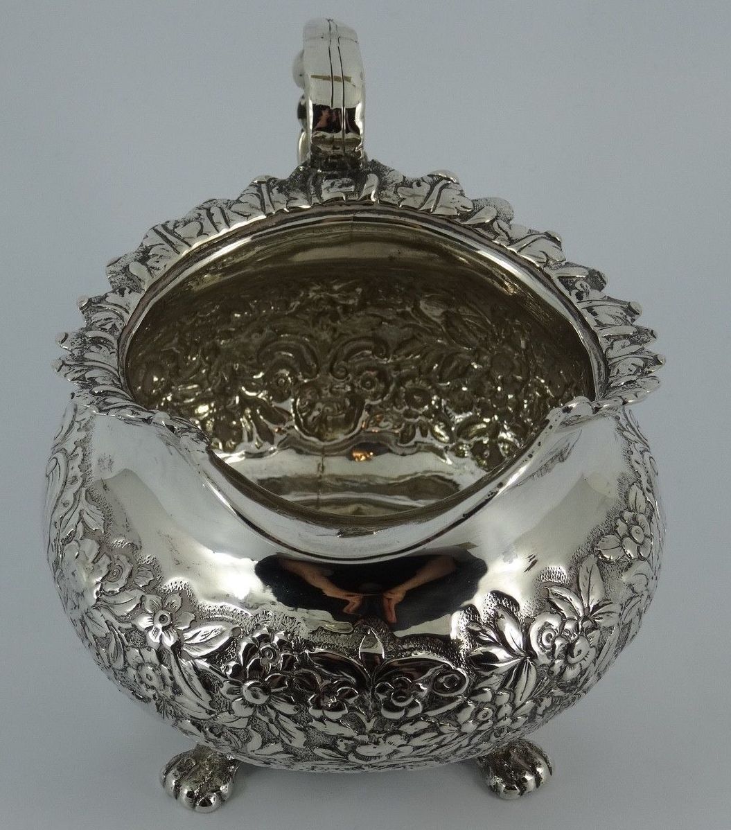187. Superb Irish Dublin Georgian Silver Cream Jug by James Le Bas 1827 - Image 3