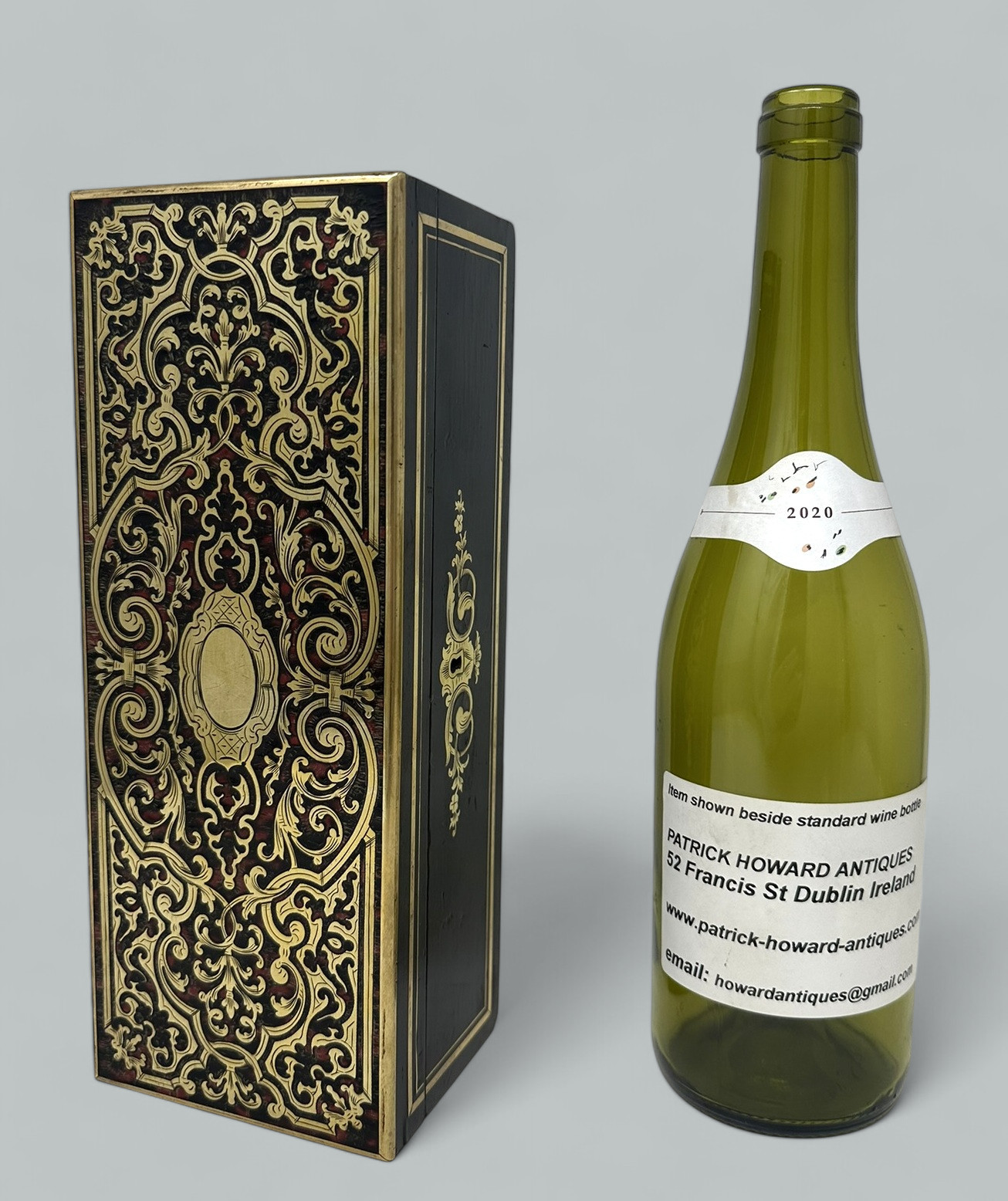 741. Antique Brass Inlaid Marquetry Boulle English Jewelry or Ladys Glove Box Casket - Image 8