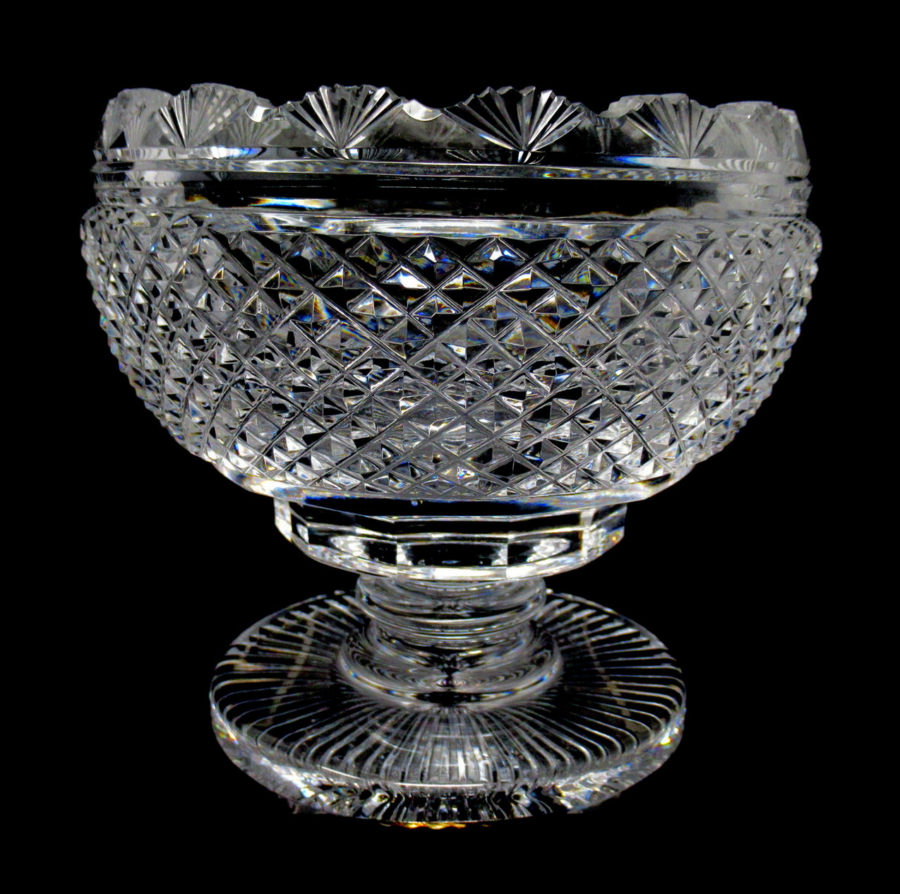 612. Antique Irish Tipperary Waterford Glass Cut Crystal Bowl Georgian Centerpiece - Image 4