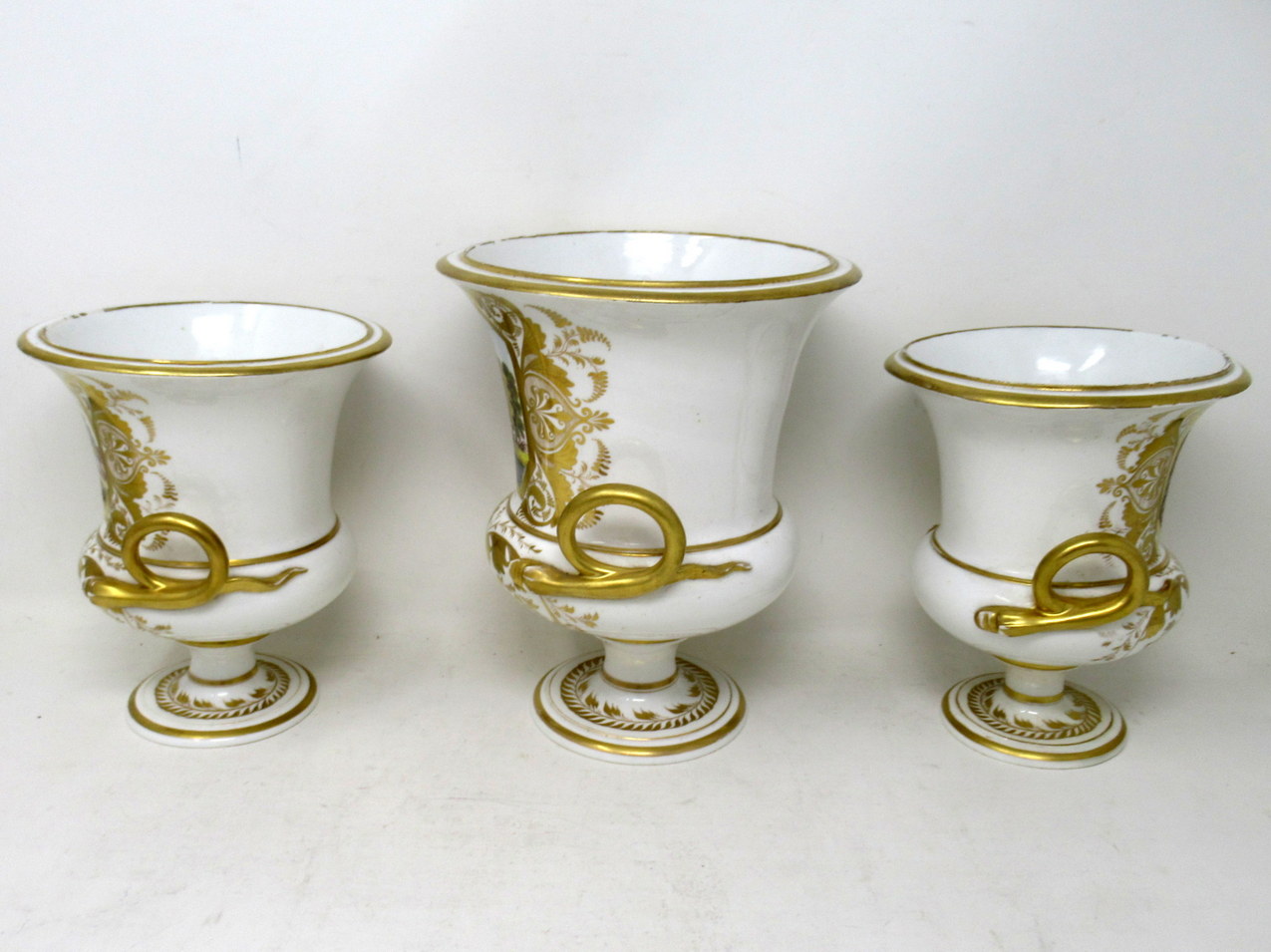 362. Pair Regency Crown Derby Campana Porcelain Urns Vases Garniture Robert Brewer - Image 7