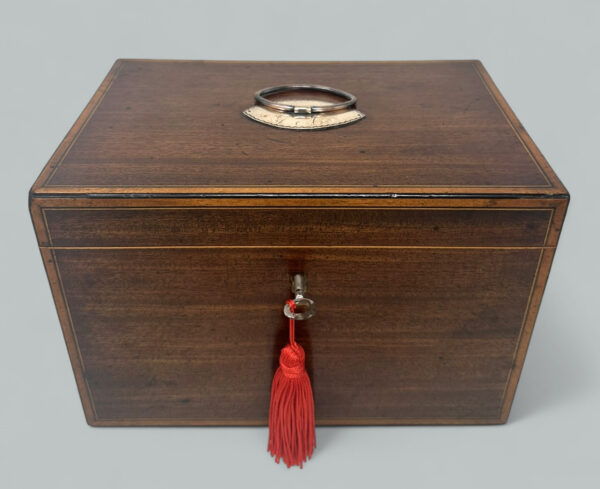 080. Antique English Mahogany Georgian Double Tea Caddy attrib Gillows 18th Century