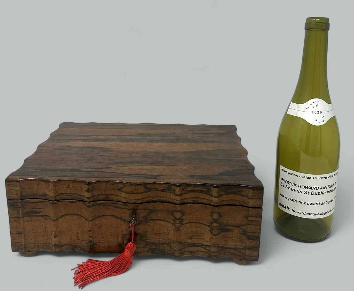 108. Antique Anglo Indian Coromandel Satinwood Ladys Jewelry Sewing Table Box 19th Ct - Image 11