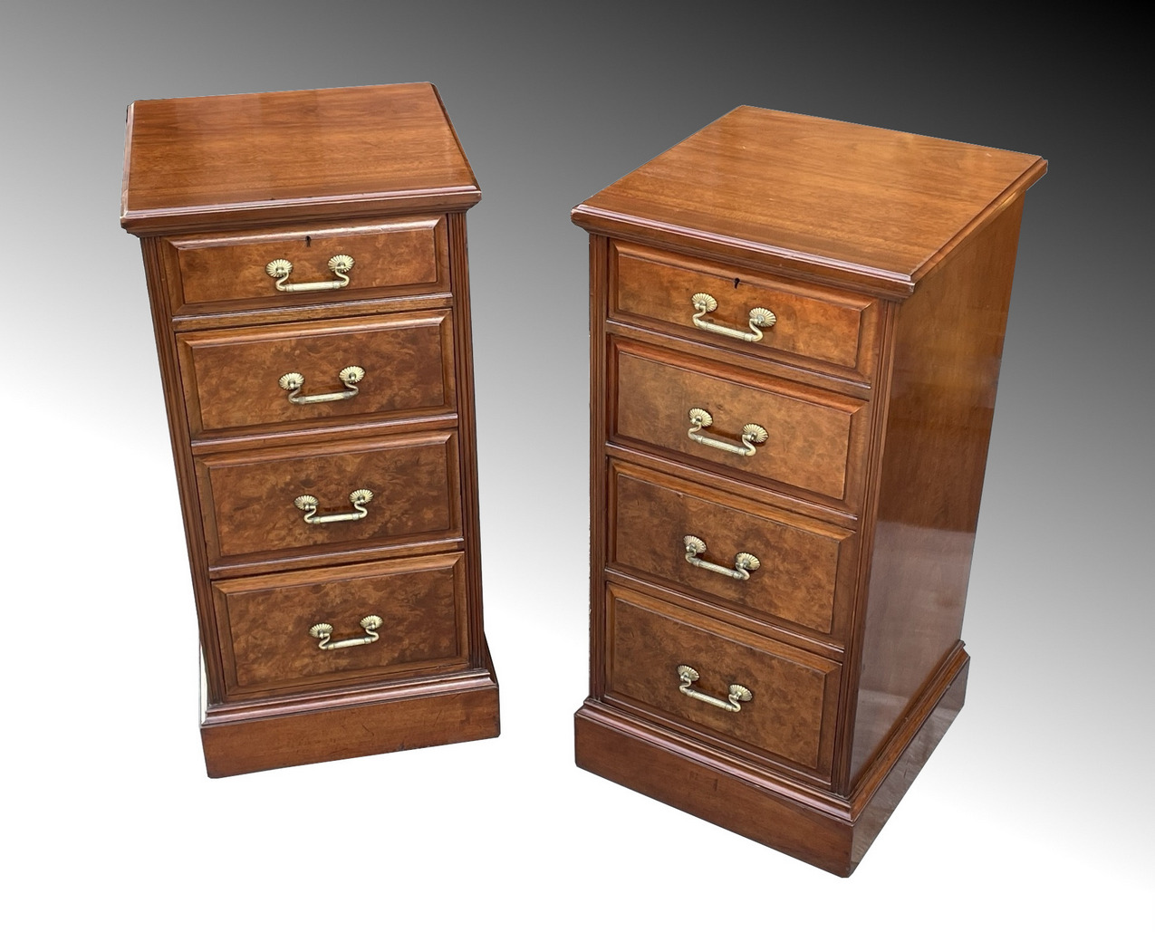 486. Antique Pair Scottish Burr Walnut Victorian Bedside Lockers by J T Scott - Image 2