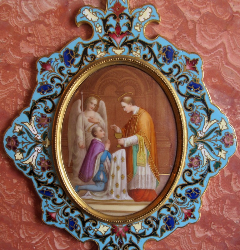 392. Superb French Marble Cloisonne Holy Water Font late 19th Ct - Image 3