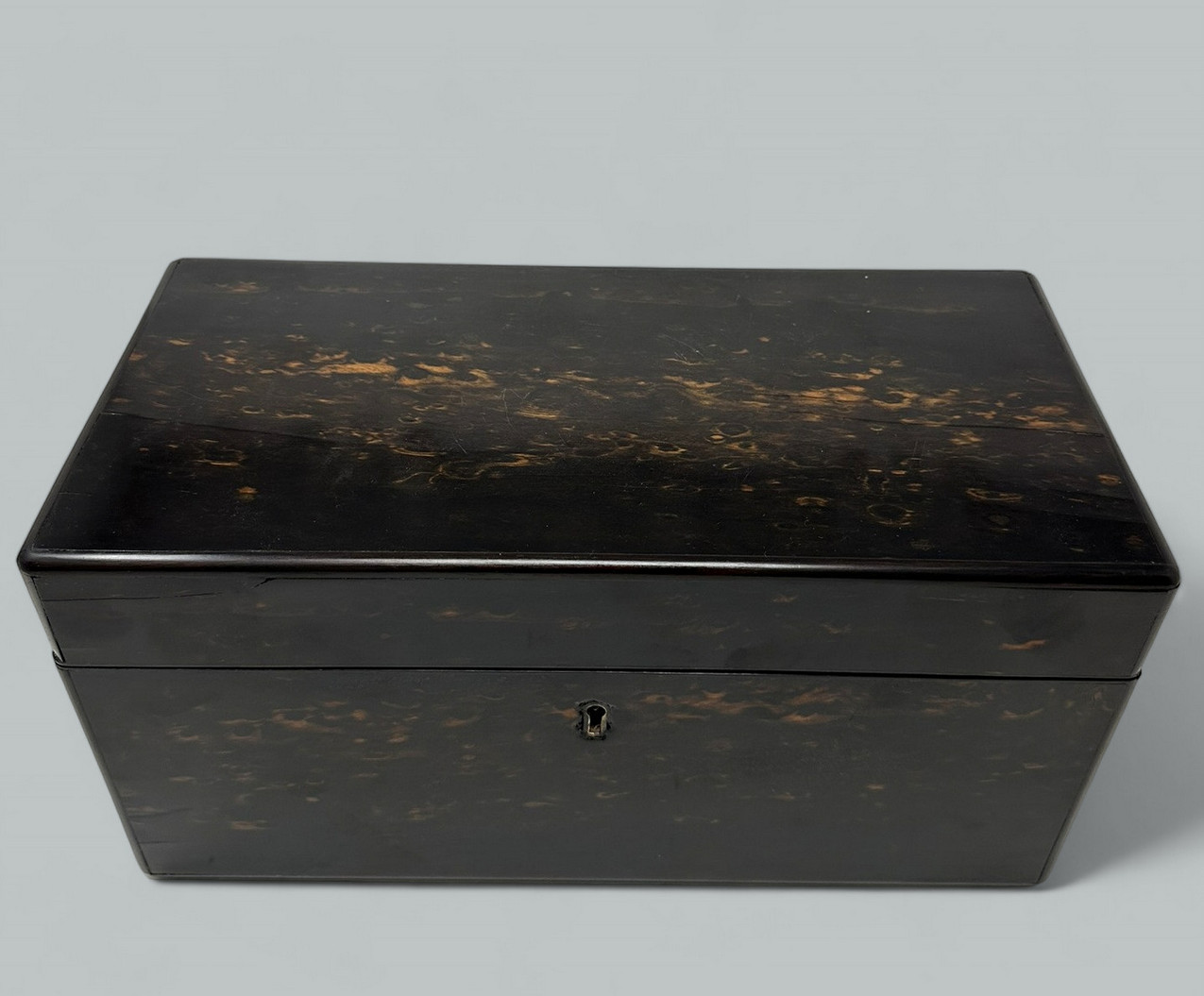 472. Antique English Coromandel Wooden Double Tea Caddy by Thomas Lund 19th Century - Image 7