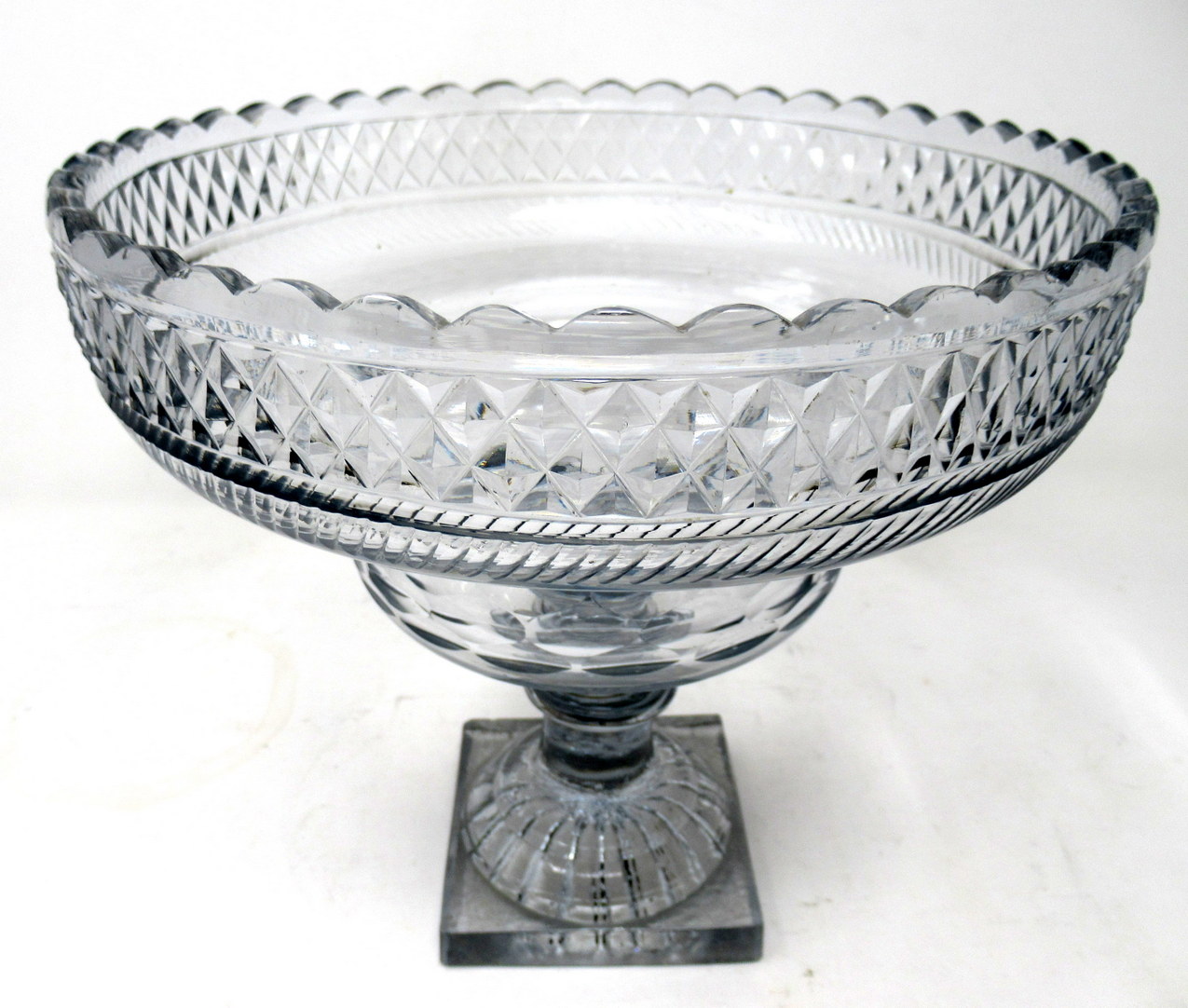 Antique Irish Tipperary Waterford Glass Cut Crystal Georgian Centerpiece Bowl 18Ct - Image 5