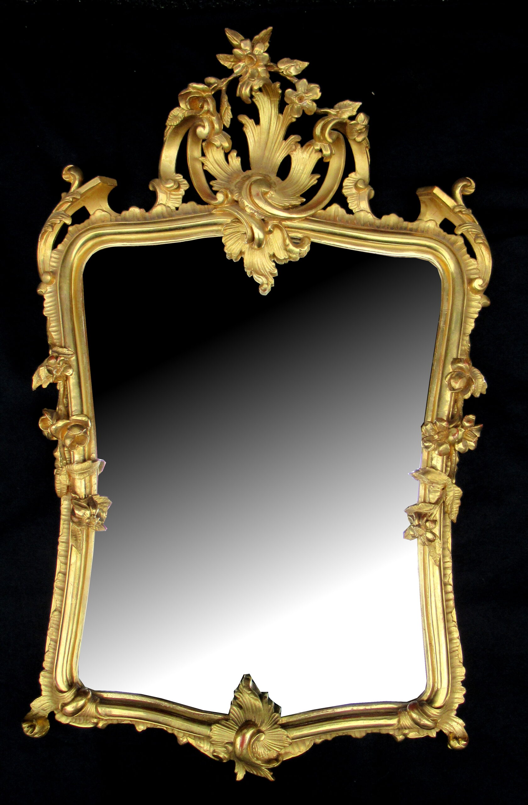 164. Fine Pair French Hand Carved Giltwood Pier Gilt Mirrors 19thCt - Image 2