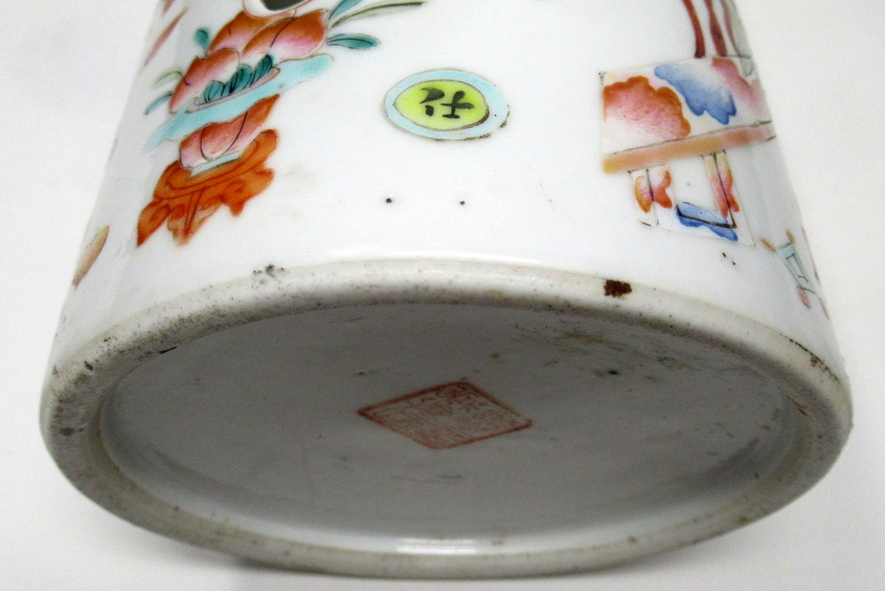 748. Fine Chinese Export Famille Rose Porcelain Hat Stand Signed 19thCt - Image 8
