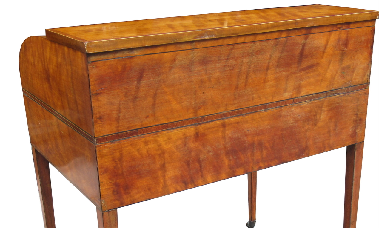 194. Fine West Indian Satinwood Tambour Satinwood Cylindrical Bureau attrib. Gillows 18thCt - Image 12