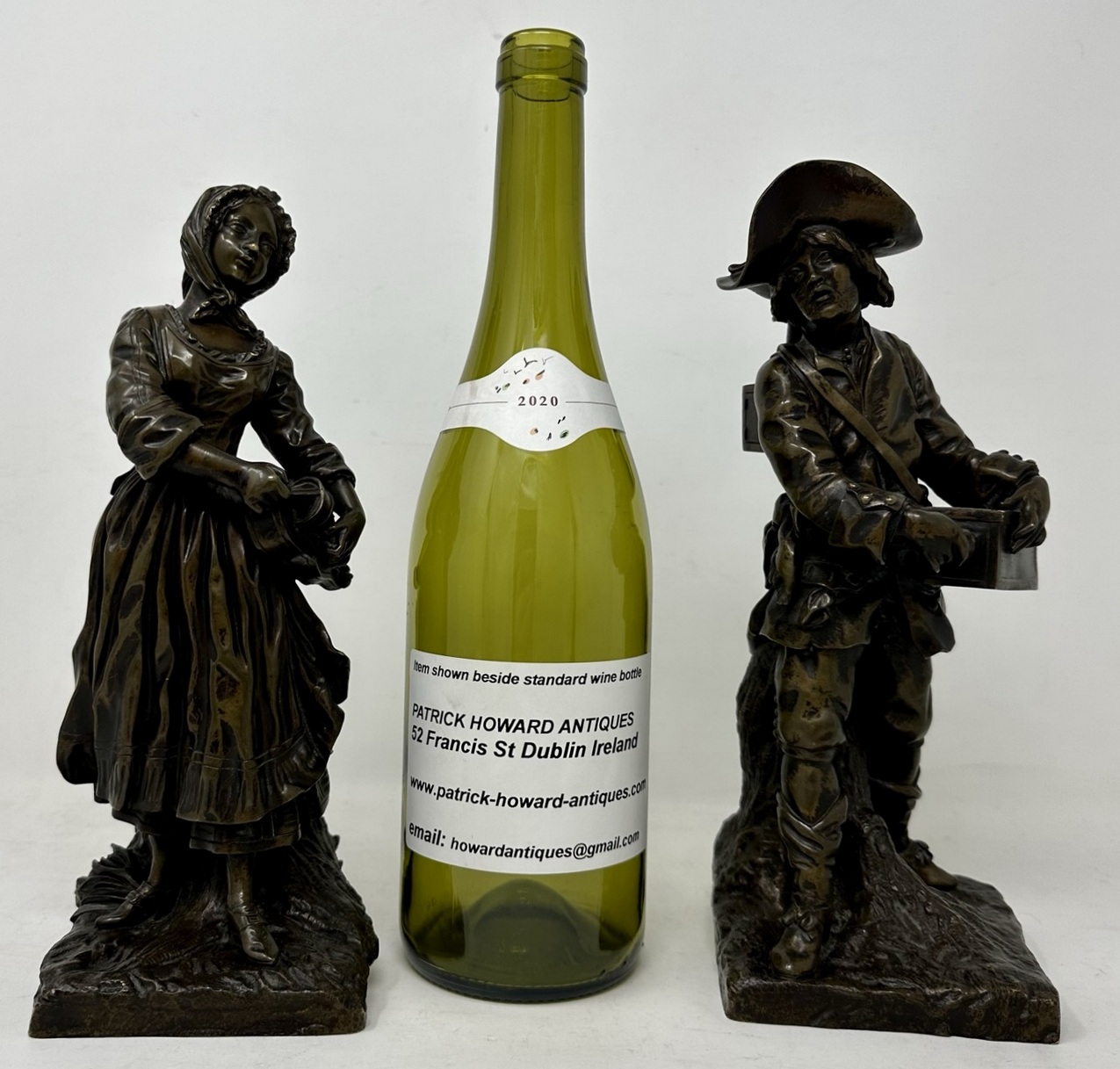 631. Antique Grand Tour French Bronze Sculpture Male Female Figure Clodion Barbediene - Image 11