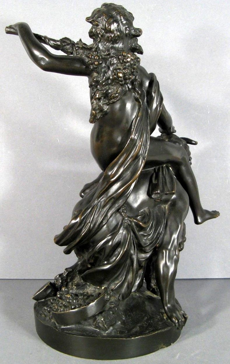 656. Superb French Figural Bronze a Satyr and Nymph” Jules Graux Paris 19thCt - Image 6