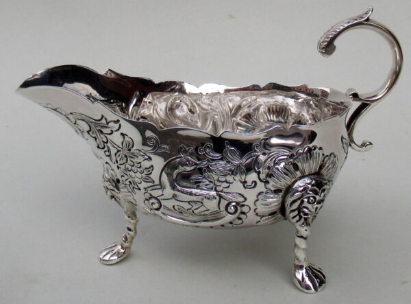 603. Rare Irish Silver Gravy Boat by Charles Lamb Dublin 1901. 6.5ozs