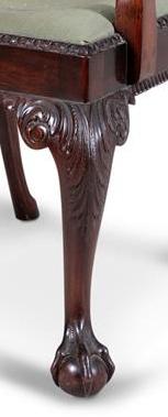 098. Fine Carved Irish Mahogany Georgian Single Carver Arm Chair - Image 3