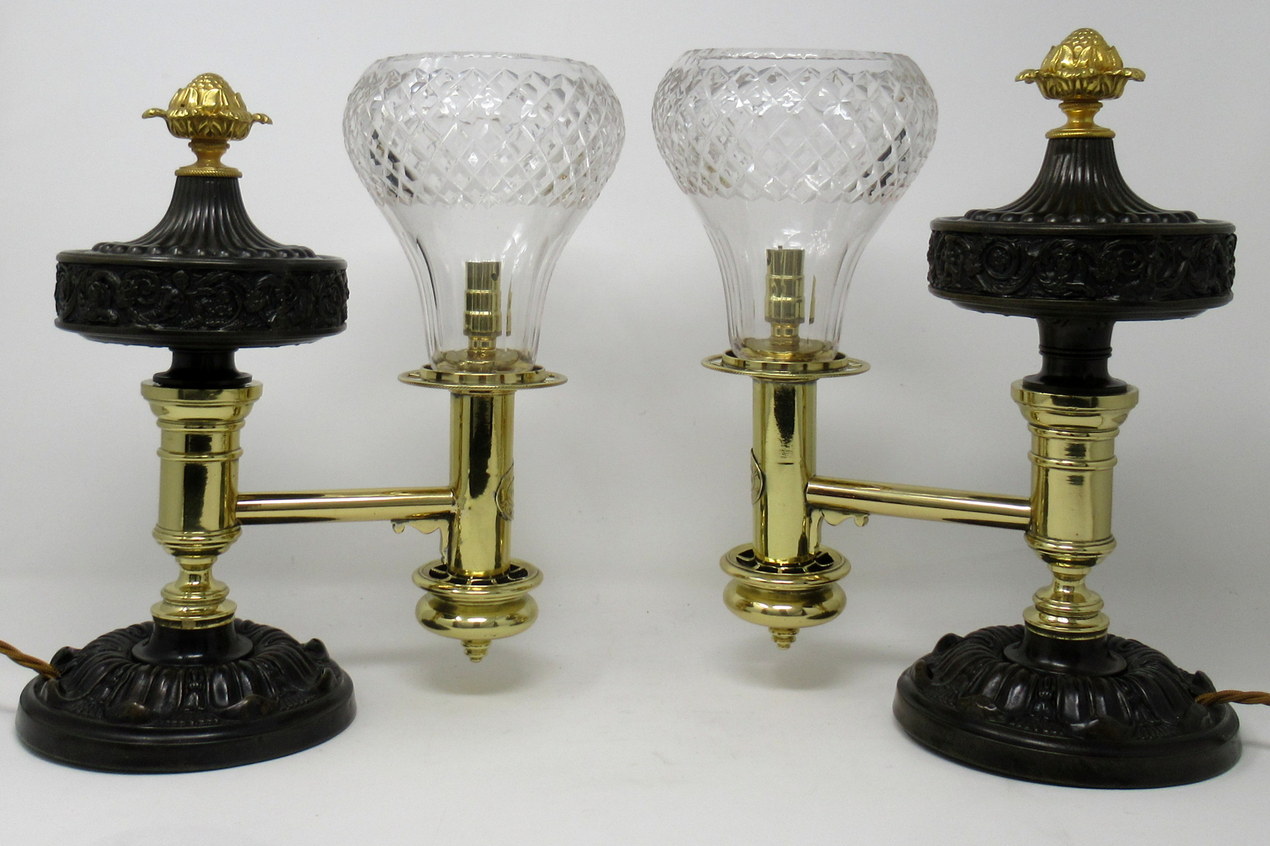 441. Pair English Ormolu Bronze Argand Lamps Thomas Greensill 19thCt - Image 5