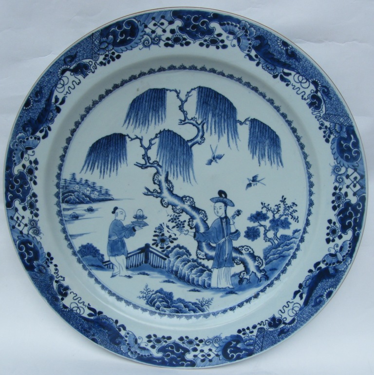 546. LARGE Chinese Blue White Charger 18th Century - Image 8
