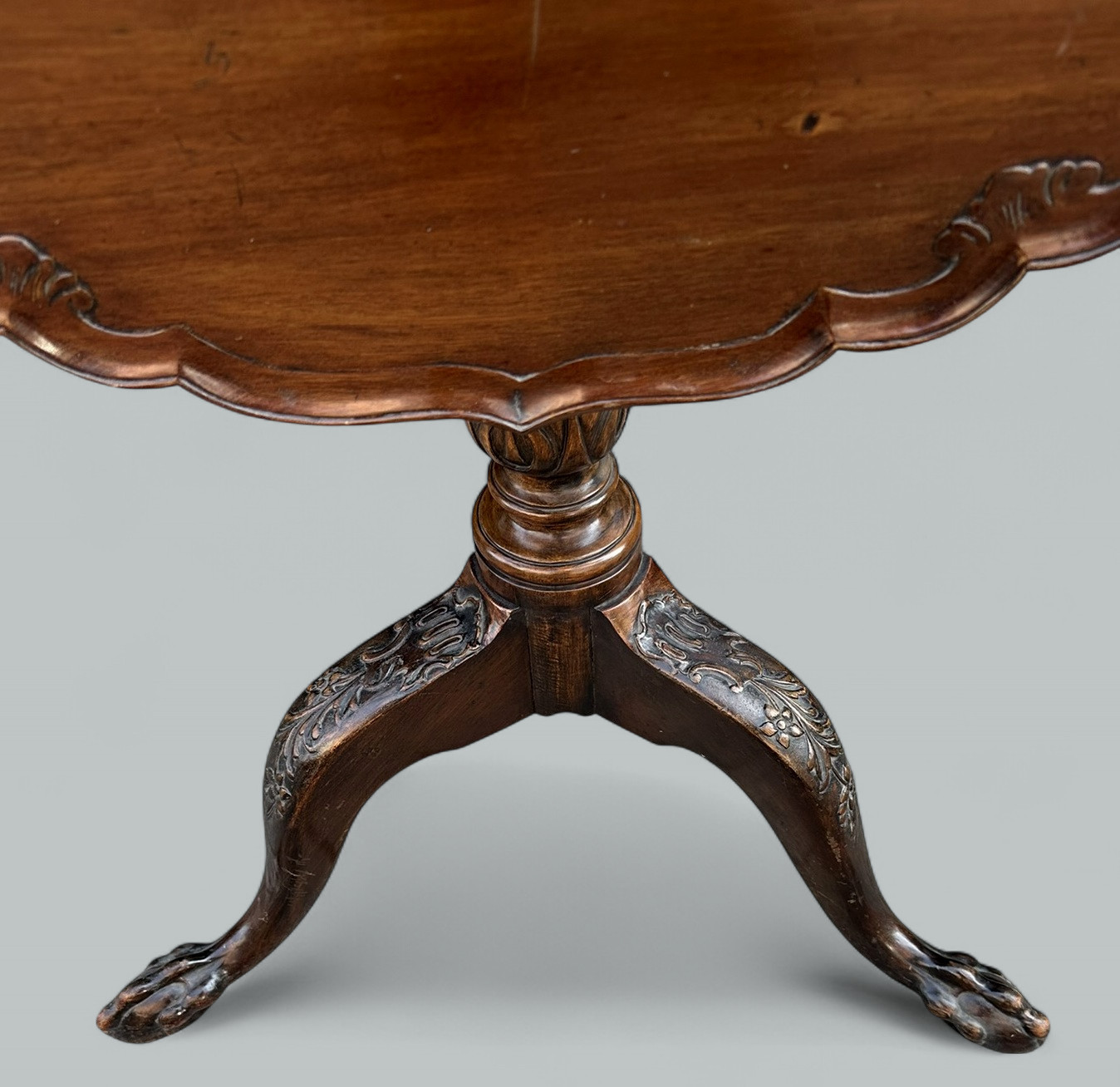 348. Antique Mahogany Occasional Snap Top Table Circular Occasional Wine 19th Century - Image 3
