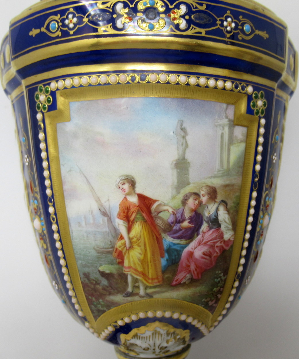 975. Fine Pair French Sevres Porcelain Ormolu Mounted Table Lamps 19thCt - Image 4