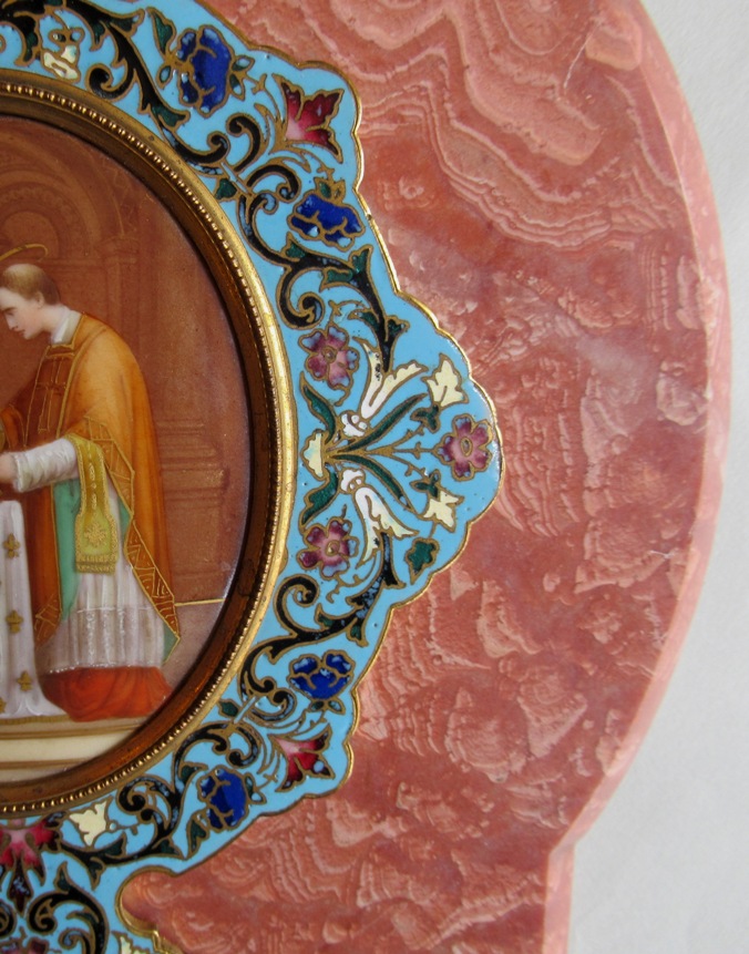 392. Superb French Marble Cloisonne Holy Water Font late 19th Ct - Image 5