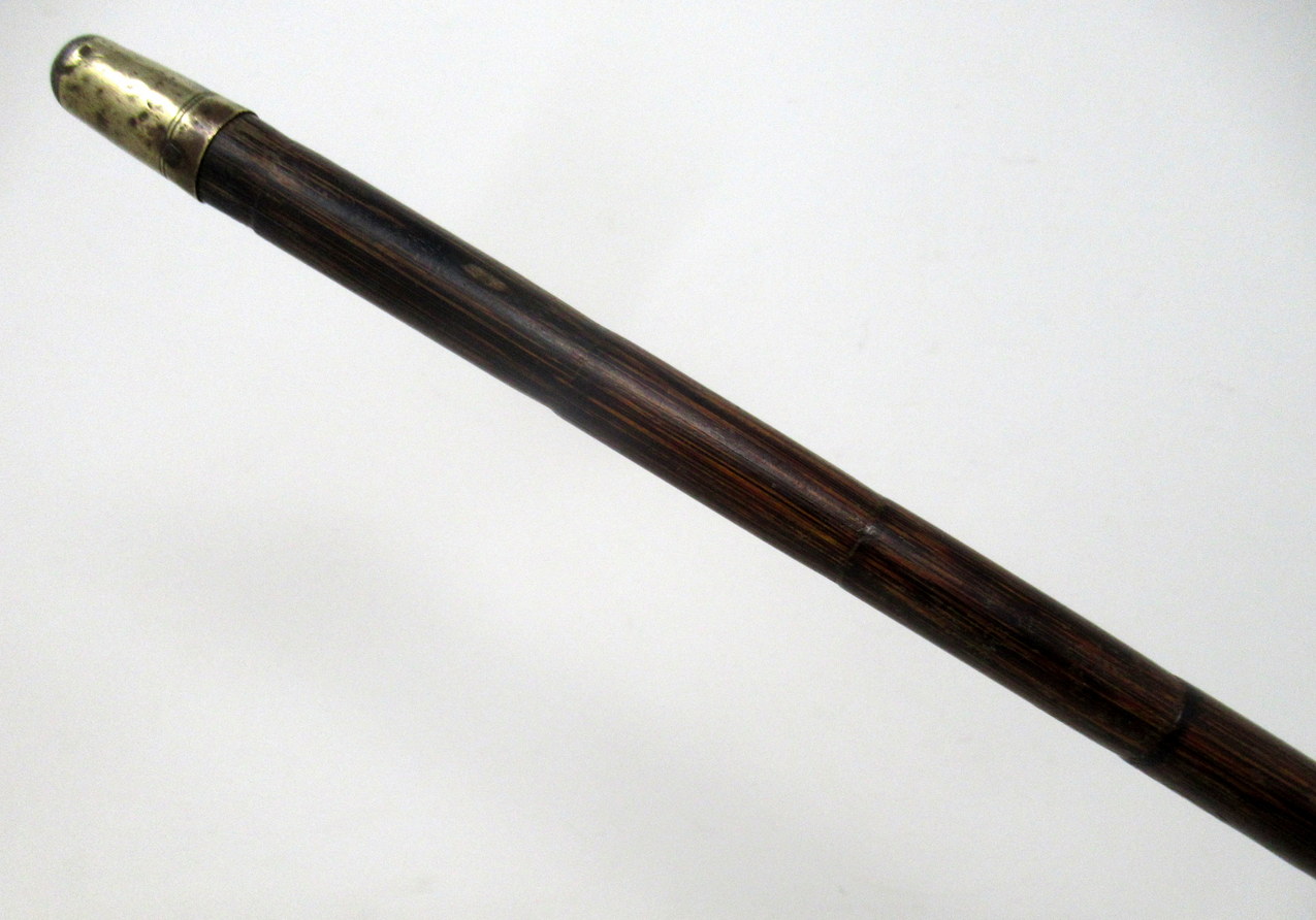 637. Antique Vintage Partridge Wood Walking Stick Cane 18ct Gold-Plated Grip 1924 - Image 9