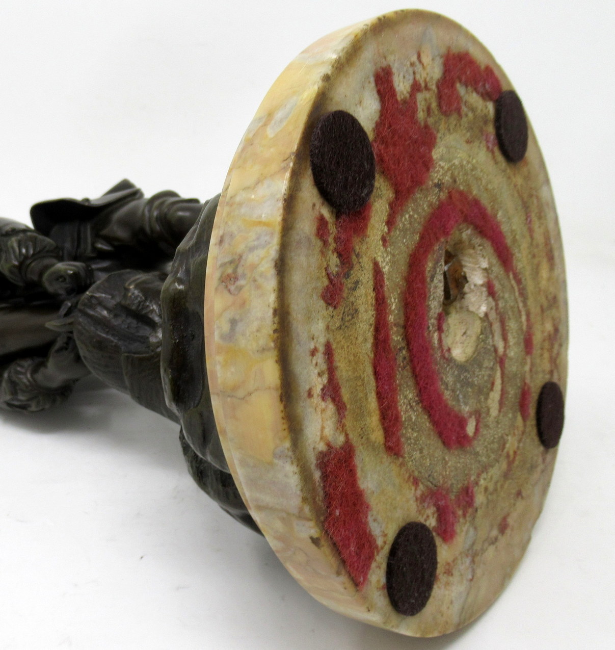 273. Antique French Bronze Figure Male Ice Skater Sienna Marble Nineteenth Century - Image 9