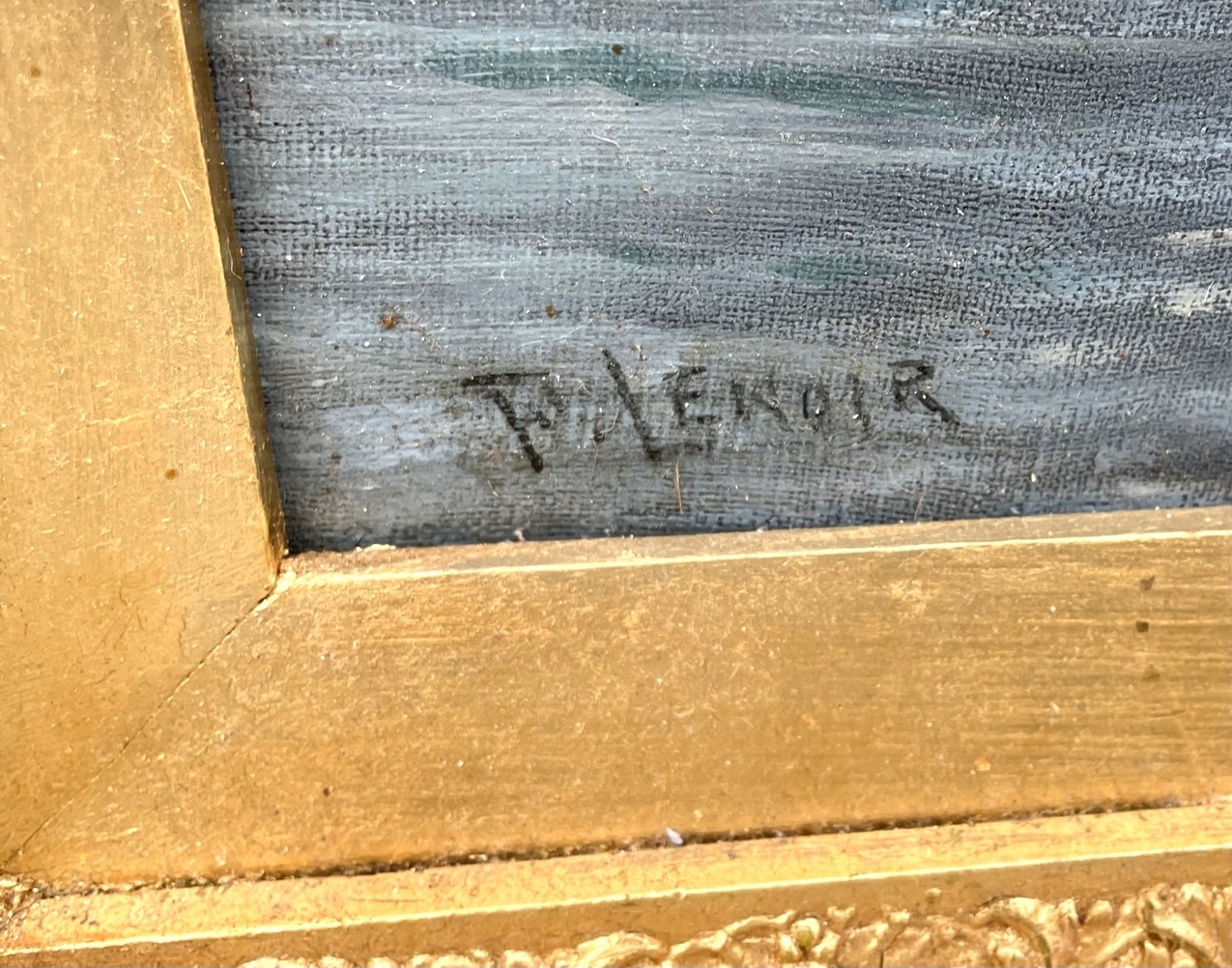 620. Felix Lenoir Pair Dutch Oil Paintings Marine Scenes Amsterdam Irish Interest 19Ct - Image 6