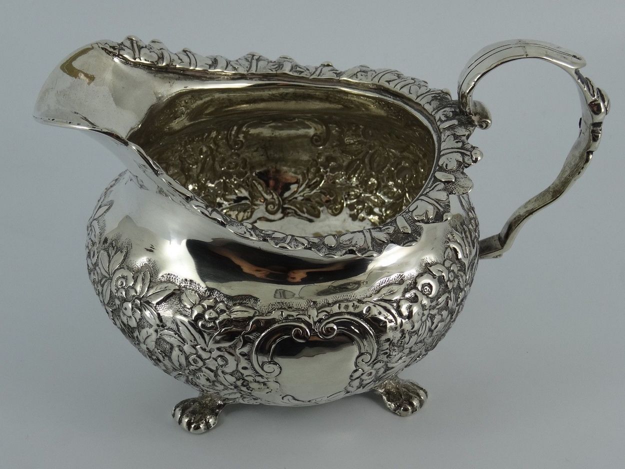 187. Superb Irish Dublin Georgian Silver Cream Jug by James Le Bas 1827 - Image 4
