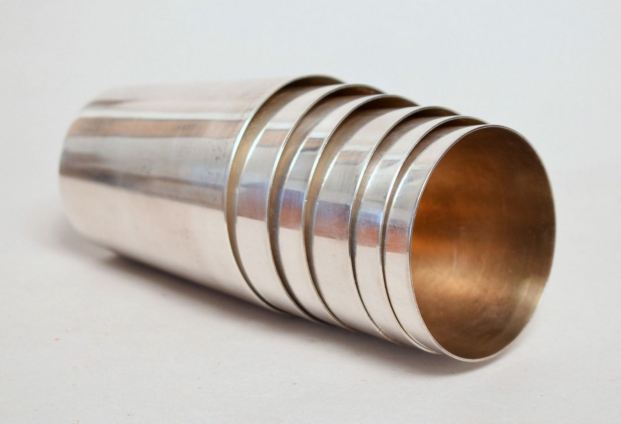 849. Fine Set Silver Gilt Hunting Stirrup Cased Cups by Asprey London 1920 - Image 2