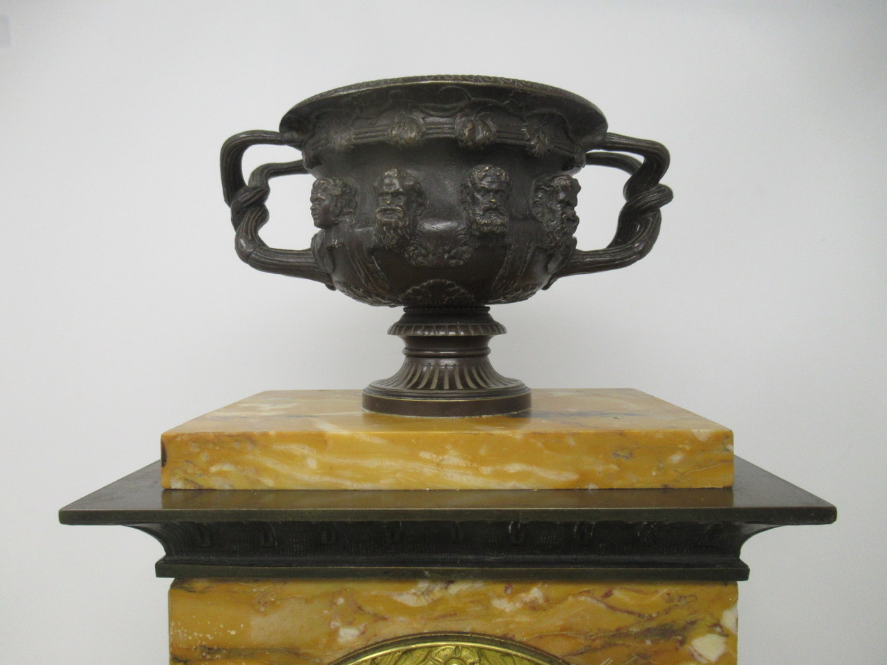 925. Antique French Sienna Marble Clock Silk Suspension Warwick Urn by Honoré Pons - Image 11