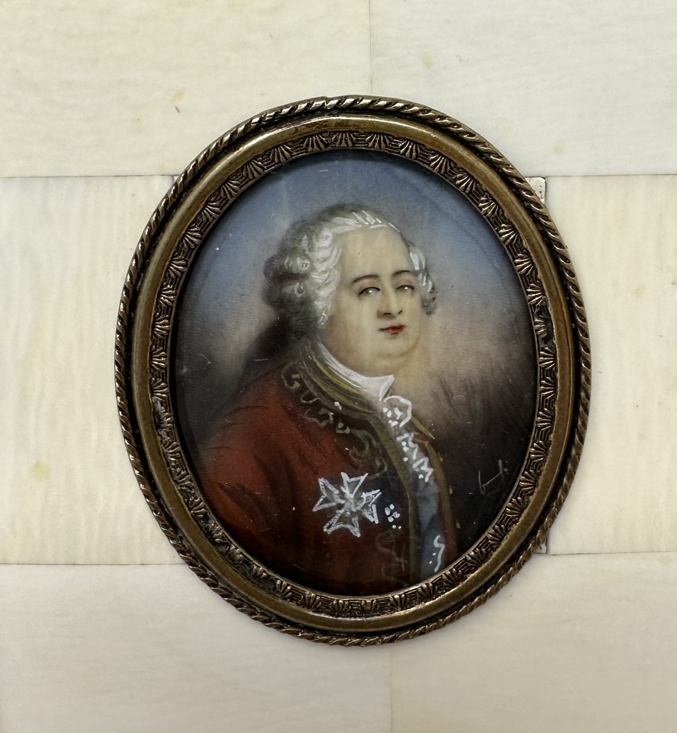 268. Antique French Portrait Napoléon Josephine Painting Ormolu Picture Frame 19Ct - Image 6